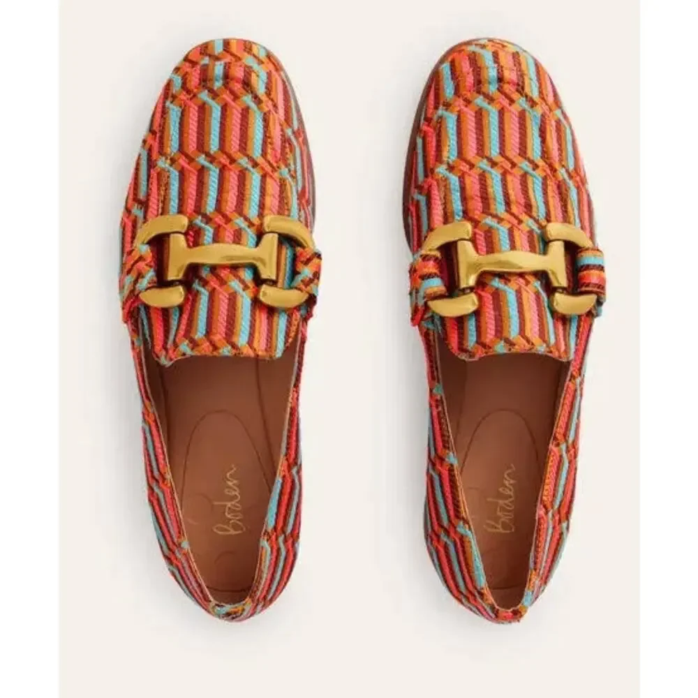HTF Boden Snaffle Jacquard Loafers Size 37 (6.5 US) EUC